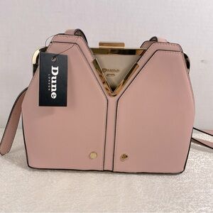 Dune London Pink Purse Crossbody Adjustable Strap Multiple Compartments New